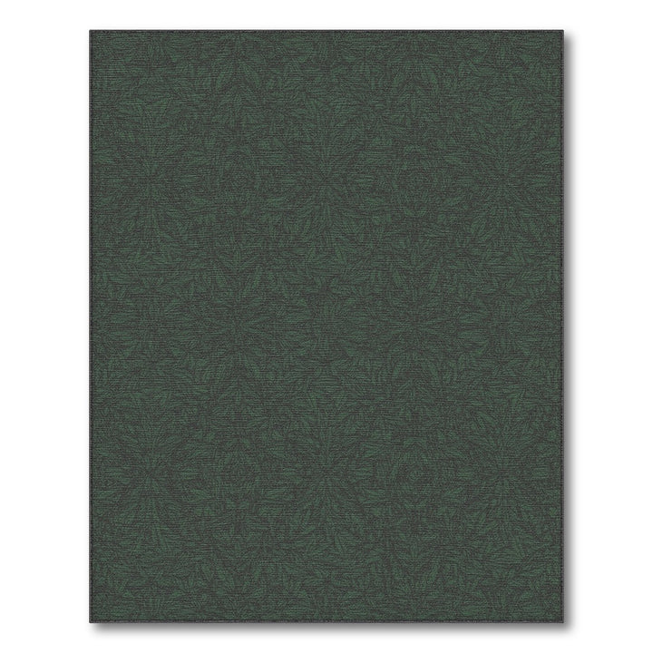 Dark Green Leafy Floral Area Rug