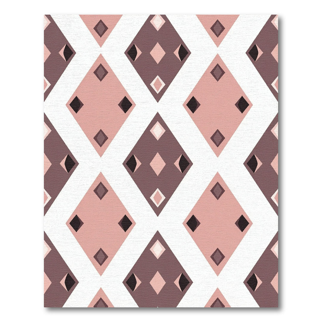 Dusty Rose Geometric Diamond Collection Rug