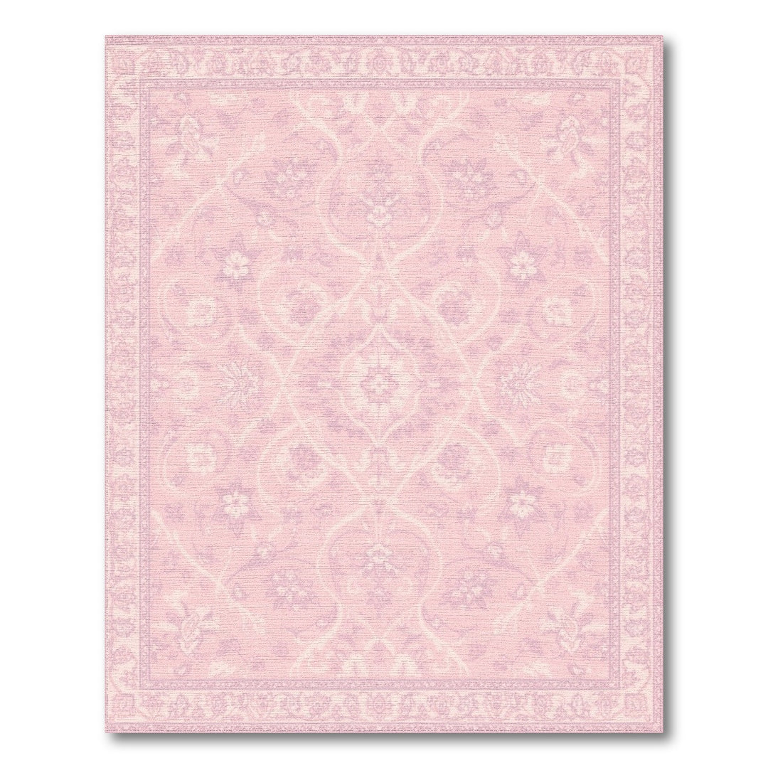 Pink Floral Vintage Washable Area Rug
