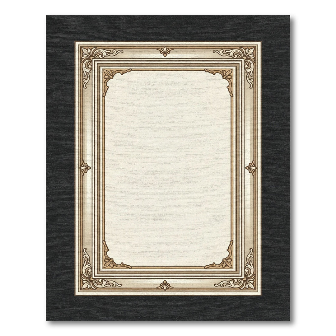 Ornate Golden Formal Frame Rug