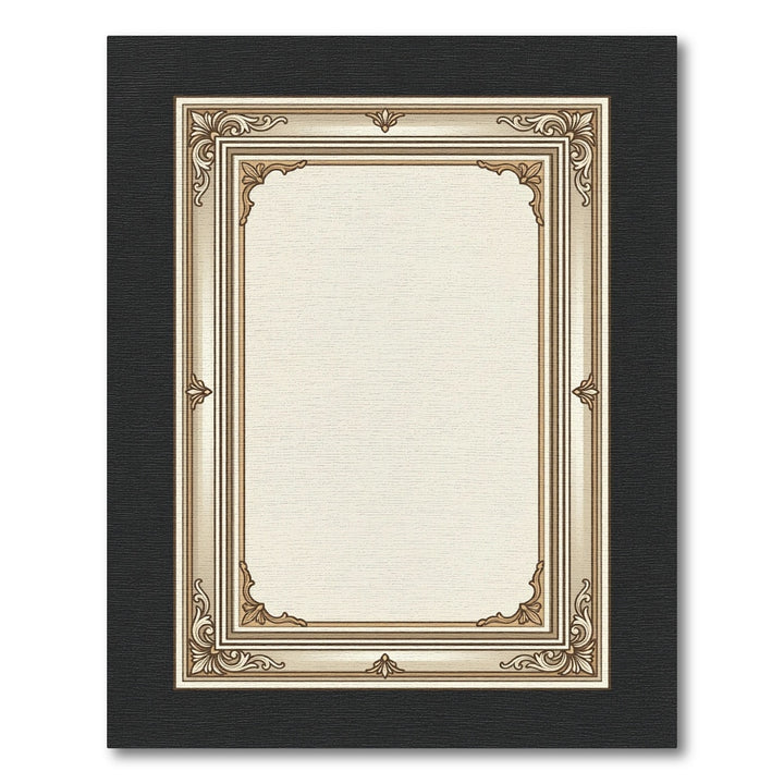 Ornate Golden Formal Frame Rug