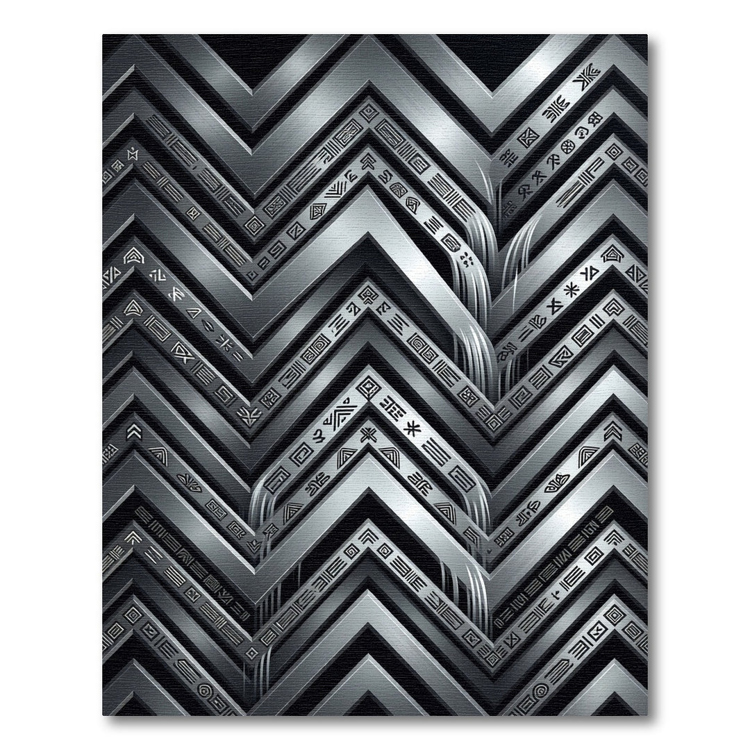 Metallic Chevron Abstract Symbols Rug