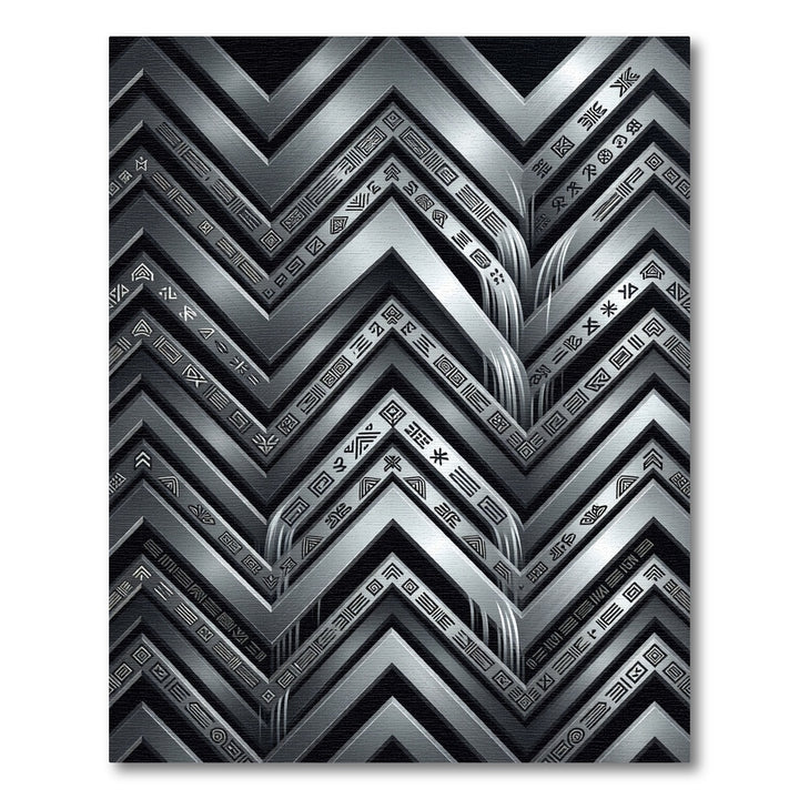 Metallic Chevron Abstract Symbols Rug