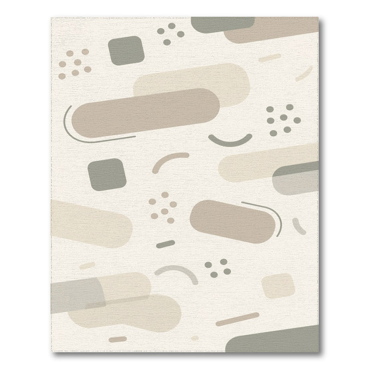 Beige Neutral Abstract Area Rug