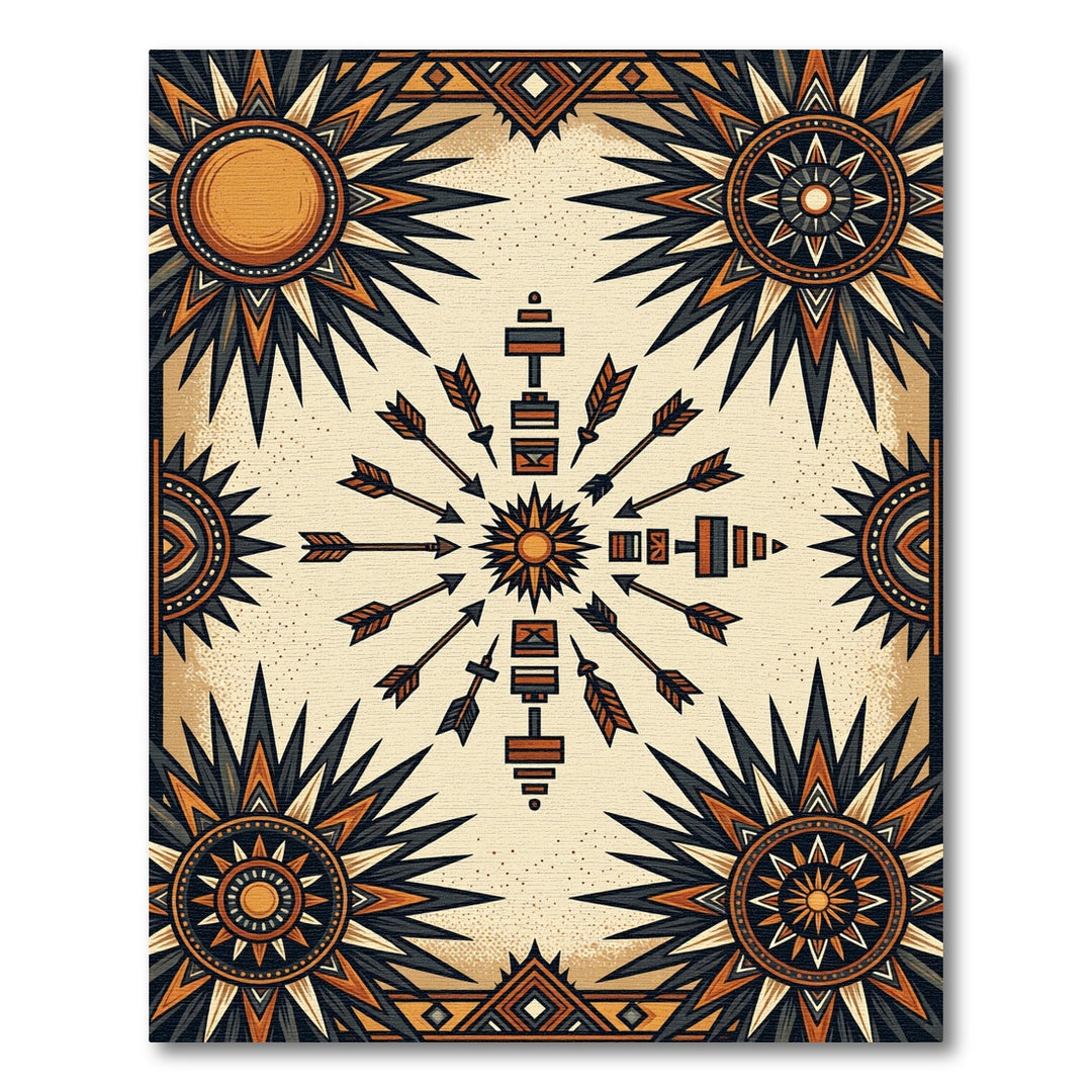 Sun Arrow Mandala Rug