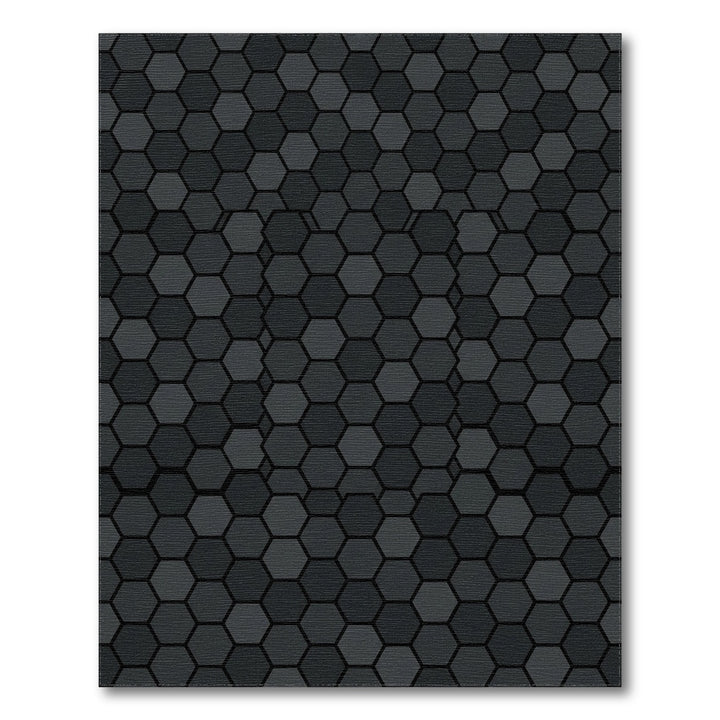 Dark Gray Hexagonal Mosaic Rug
