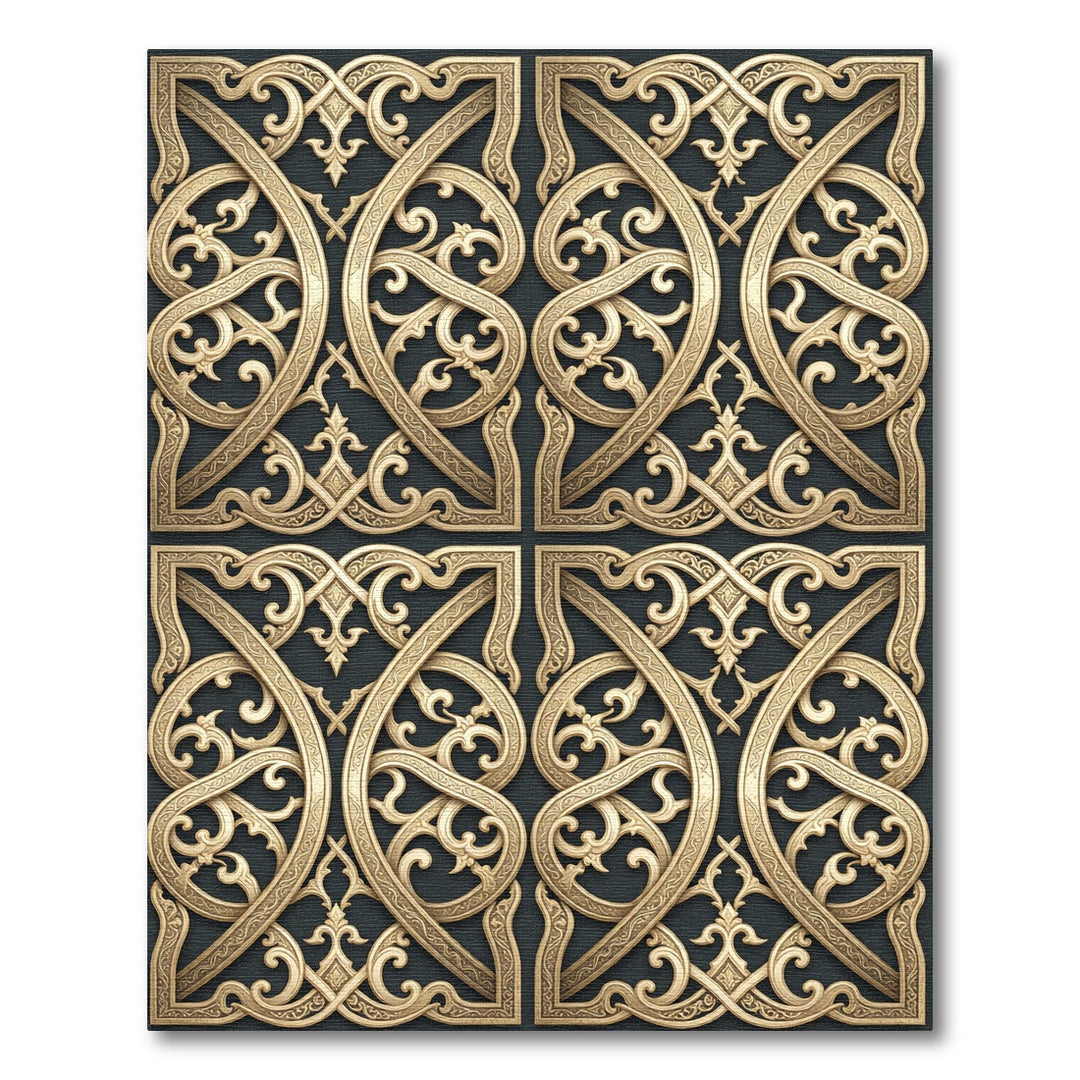 Golden Celtic Knot Weave Rug