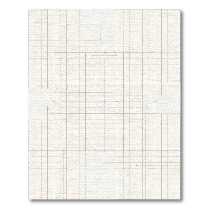 Pink Blueprint Grid Line Rug