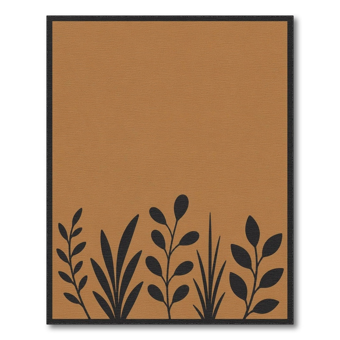 Brown Botanical Silhouette Area Rug