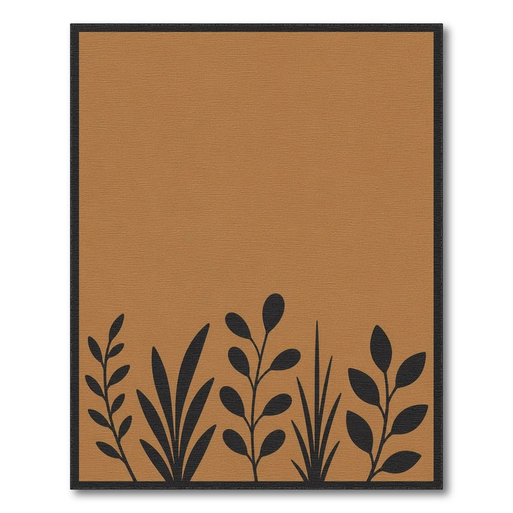 Brown Botanical Silhouette Area Rug