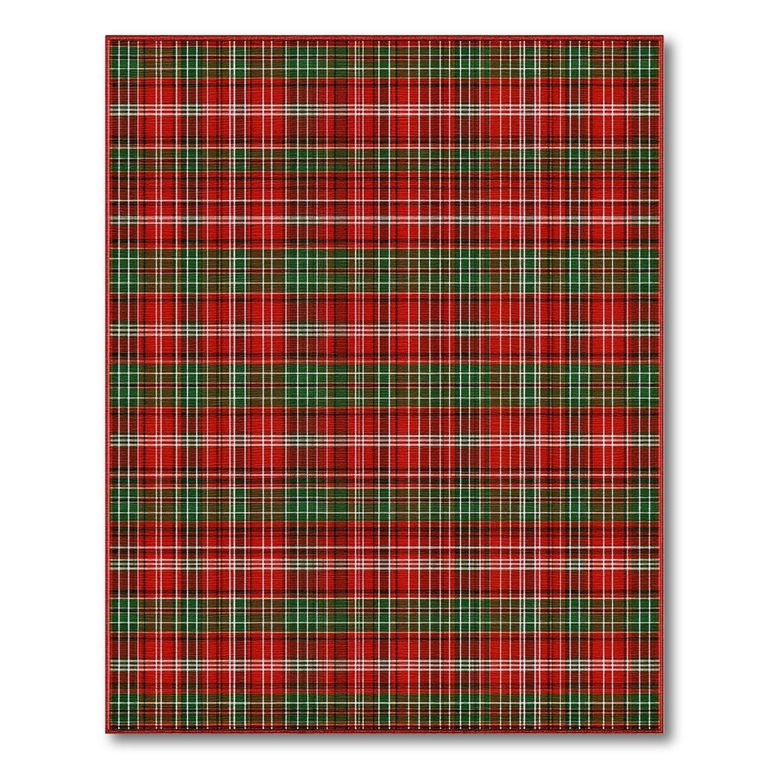 Red Tartan Plaid Washable Area Rug