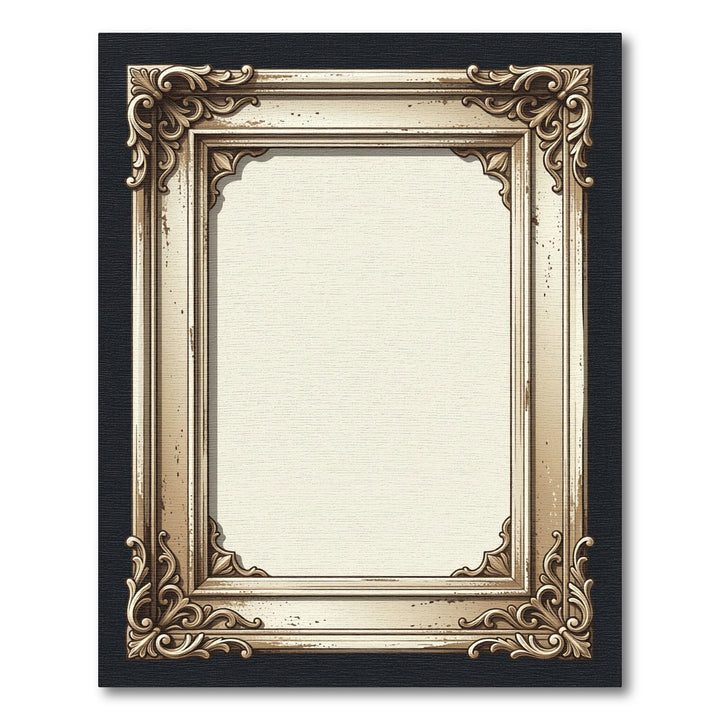 Ornate Gold Vintage Baroque Frame Rug