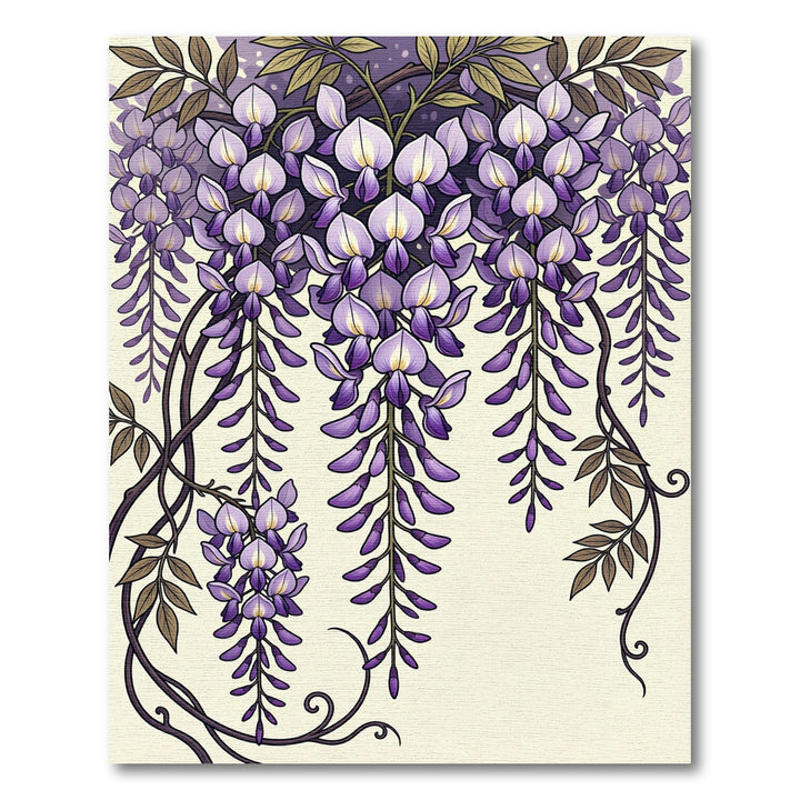 Elegant Purple Wisteria Blossom Rug