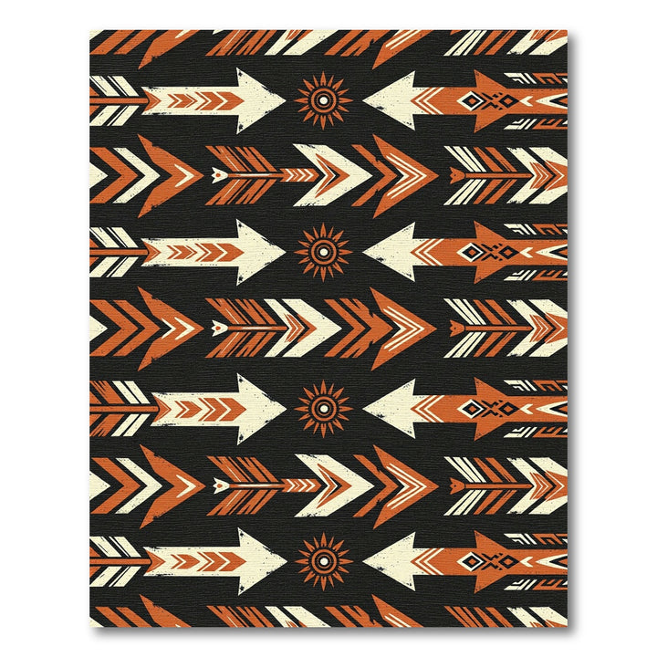 Tribal Arrow Sunburst Orange Rug