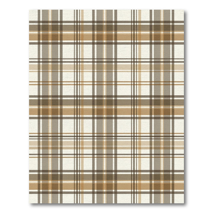 Classic Brown Tan Plaid Rug