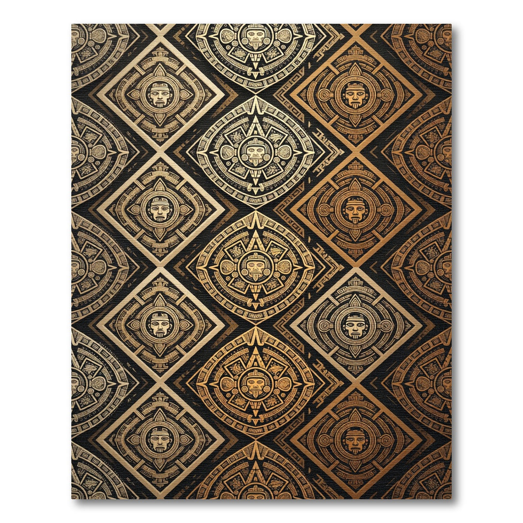 Ancient Gold Sun Medallion Diamonds Rug