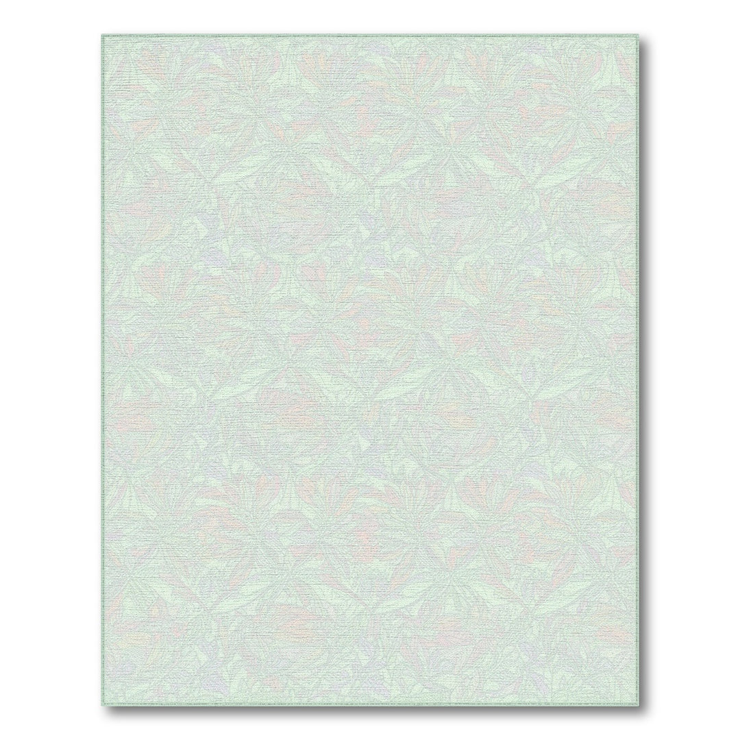 Soft Green Floral Vintage Area Rug