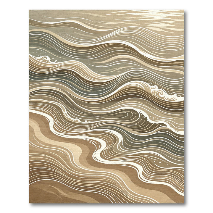 Abstract Sandy Shoreline Waves Rug