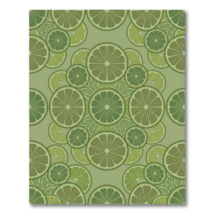 Green Citrus Fruit Slices Mandala Rug