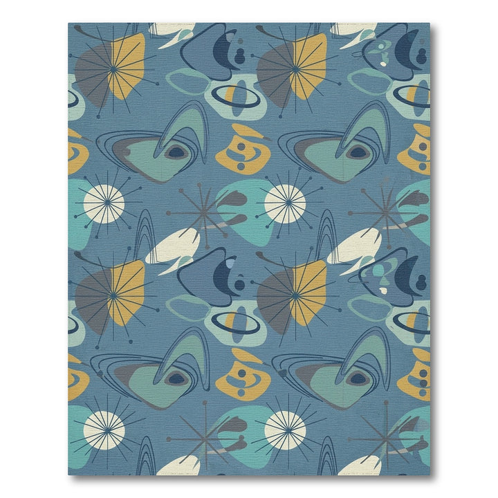 Atomic Mid Century Starburst Shapes Rug