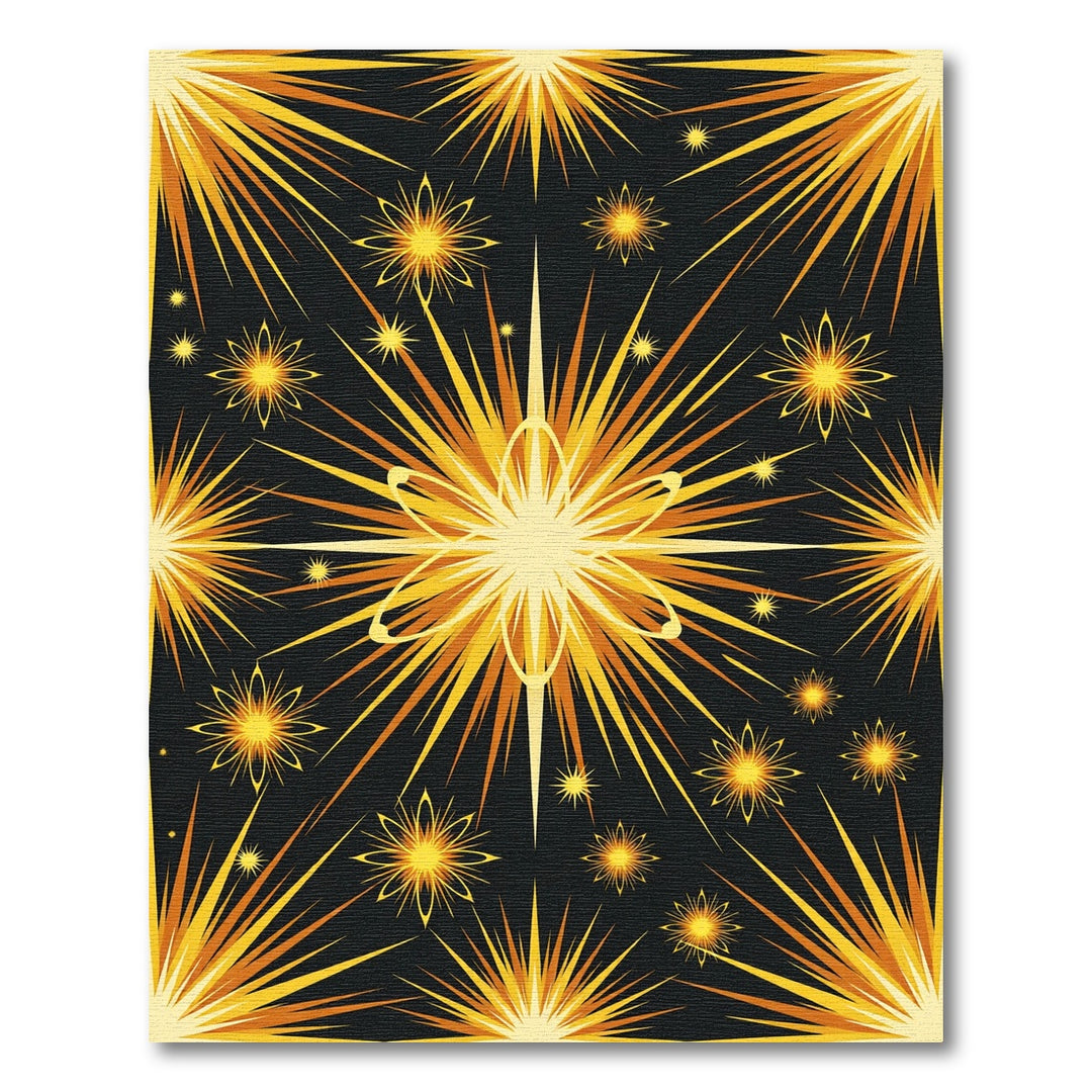 Radiant Golden Starburst Rug