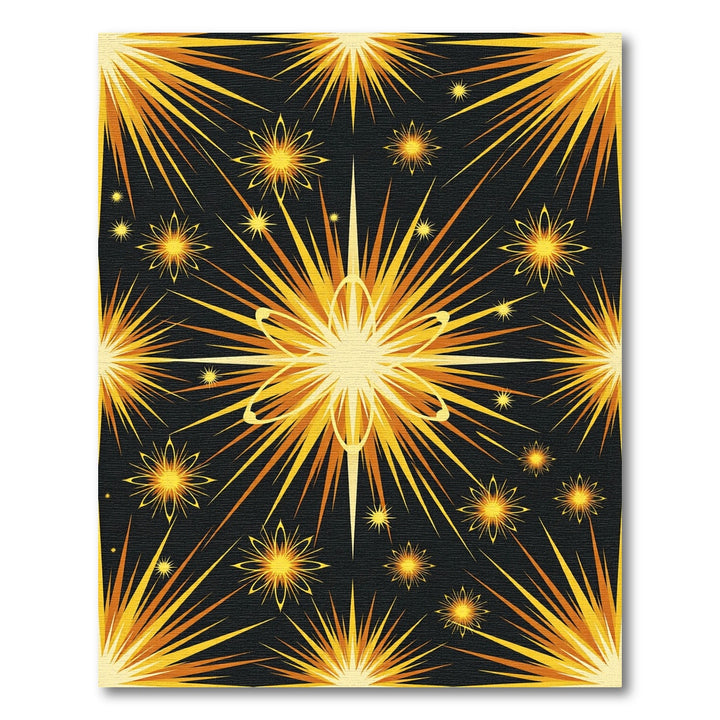 Radiant Golden Starburst Rug