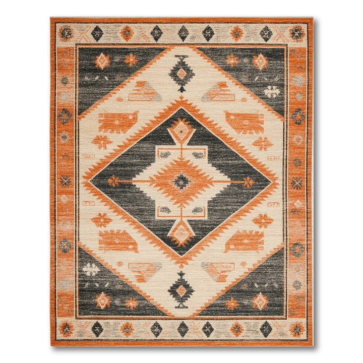 Southwestern Orange Geometric Area Rug