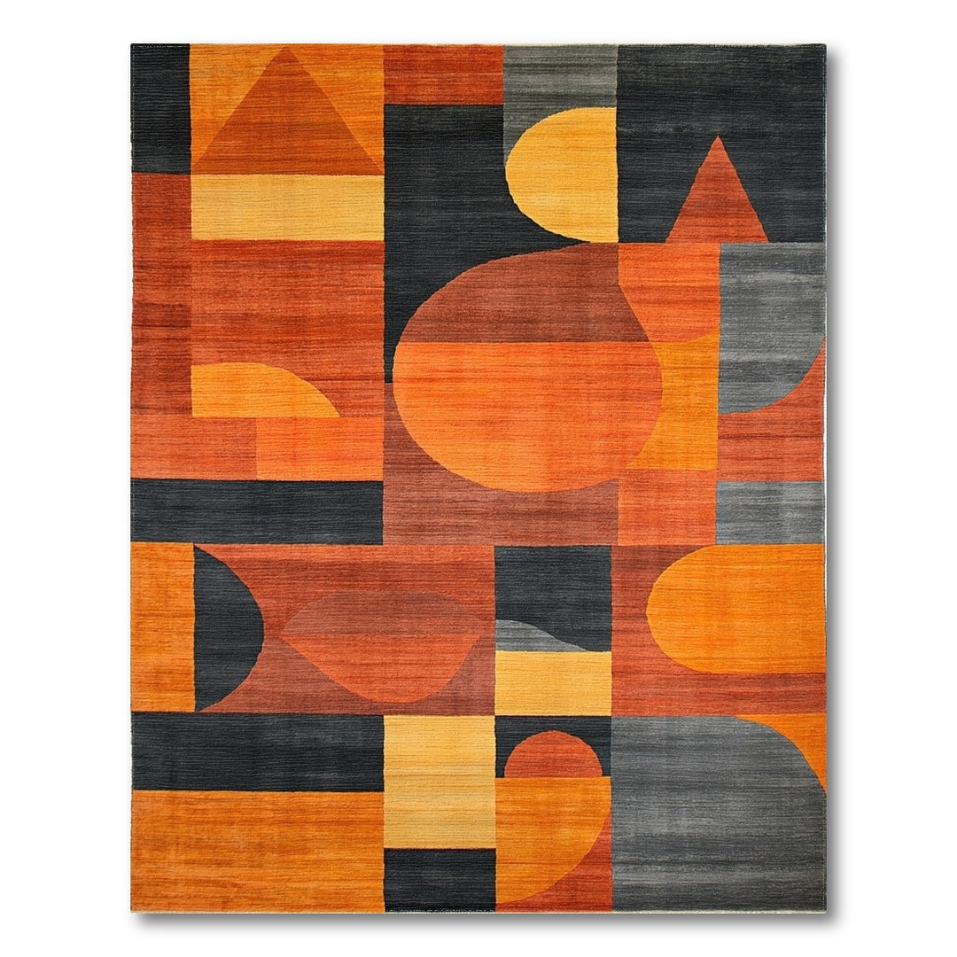 Bold Orange Bold Geometric Orange Area Rug