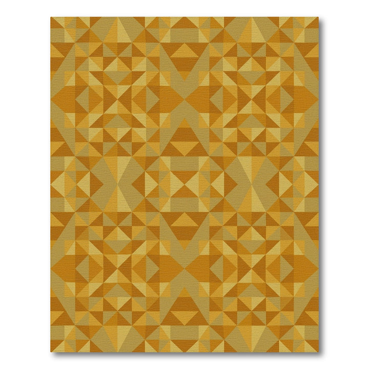 Golden Ochre Geometric Abstract Rug