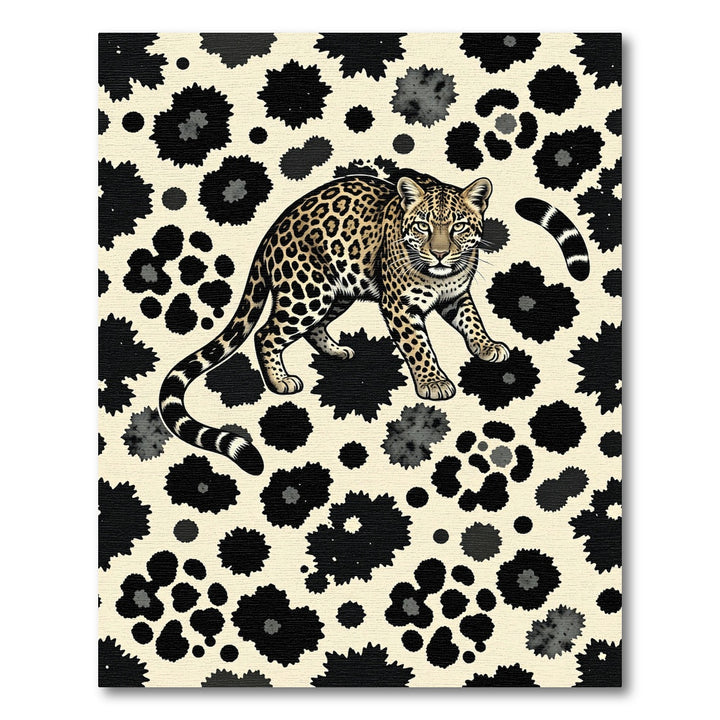 Leopard Spots Cream Black Rug