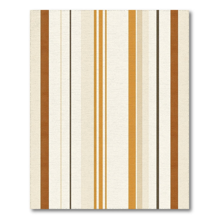 Brown and Tan Striped Washable Area Rug