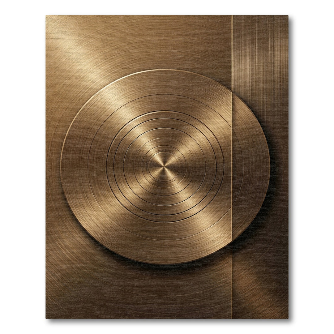 Bronze Metallic Concentric Circles Rug