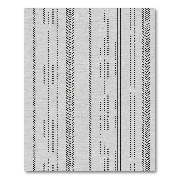Black and White Geometric Modern Black White Geometric Chevron Area Rug