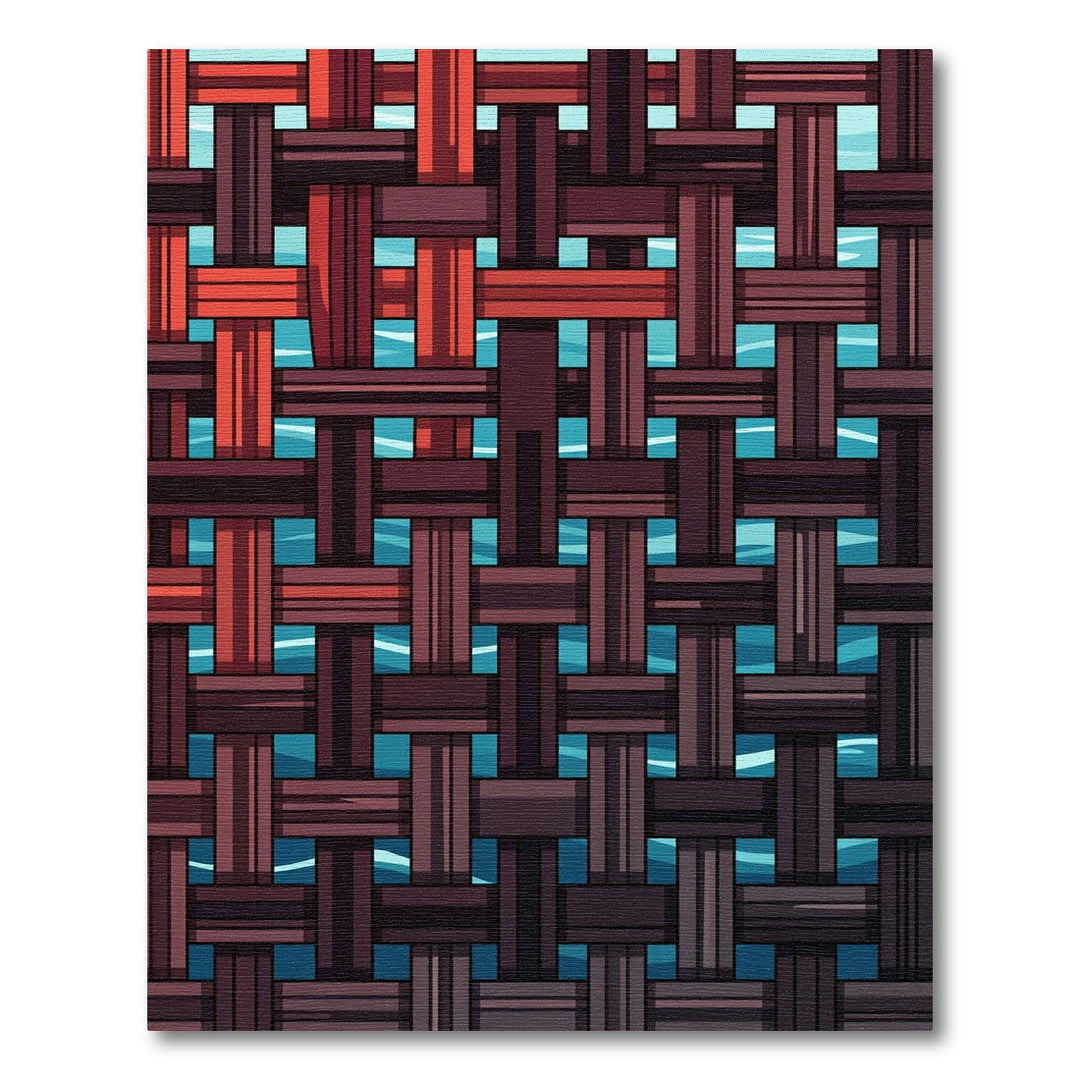Crimson And Teal Woven Texture Rug