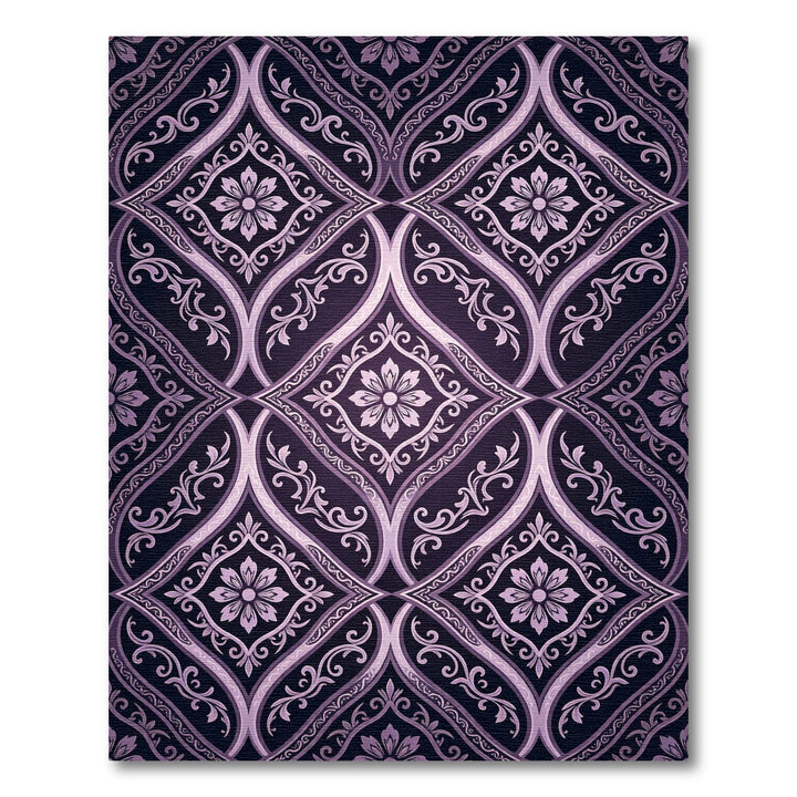 Elegant Plum Arabesque Floral Area Accent Rug