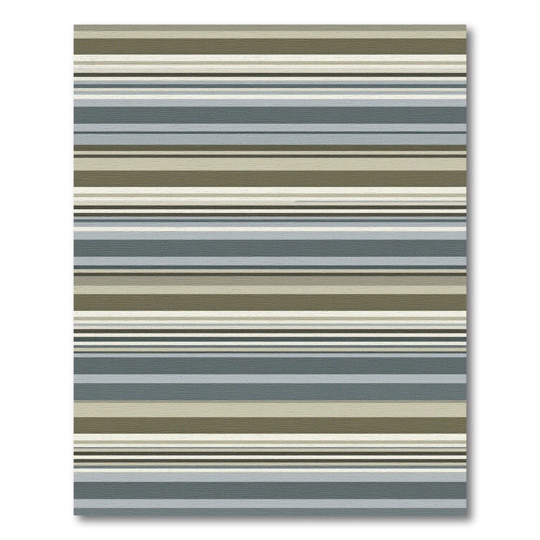 Earthy Brown Gray Blue Striped Harmony Rug