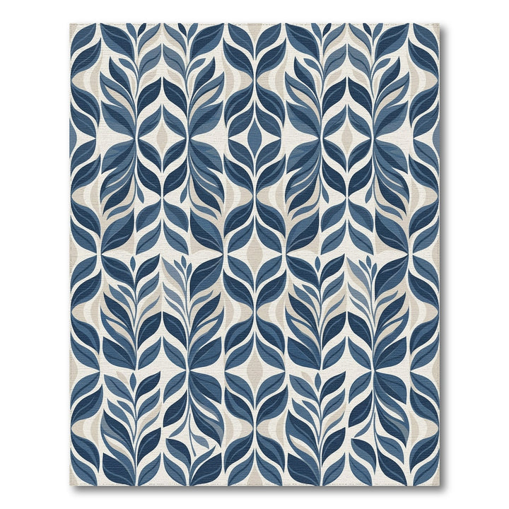 Classic Blue Leaf Archway Rug