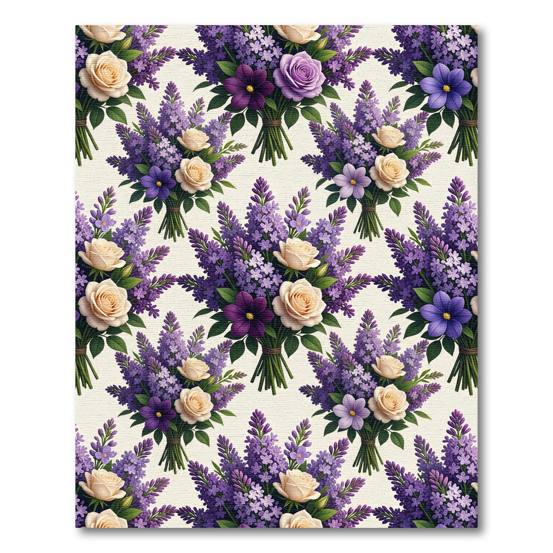 Lavender Bouquet Cream Rose Rug
