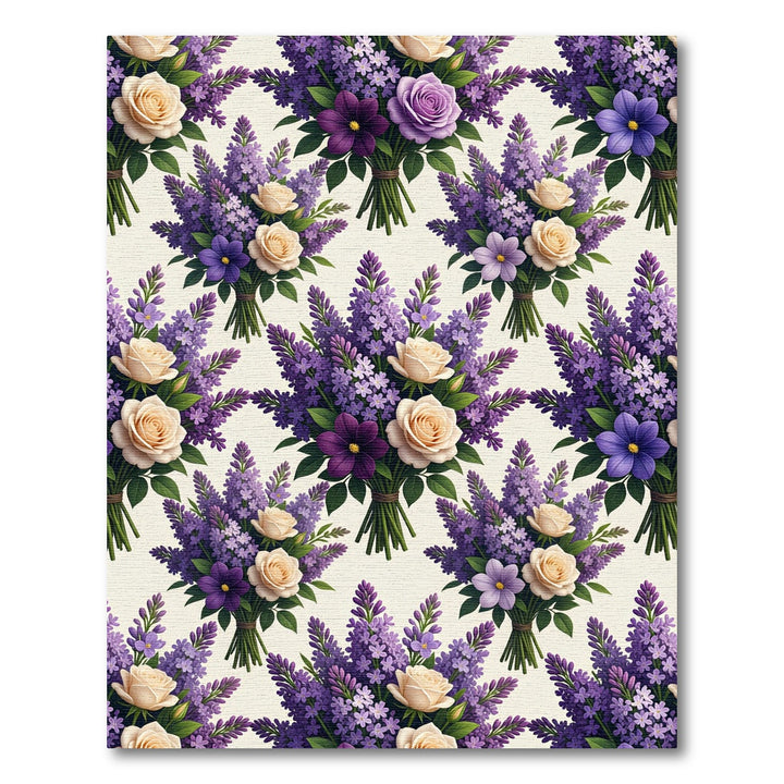 Lavender Bouquet Cream Rose Rug