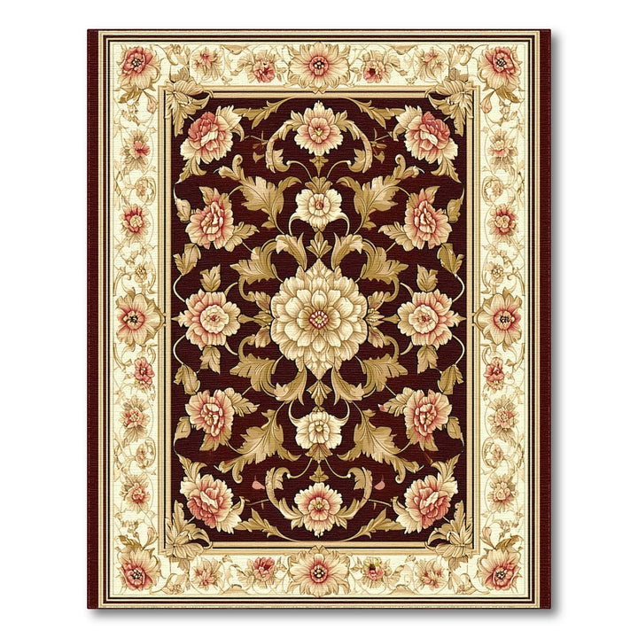 Red Floral Vintage Area Rug