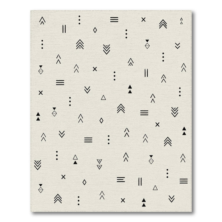 Black White Geometric Area Rug