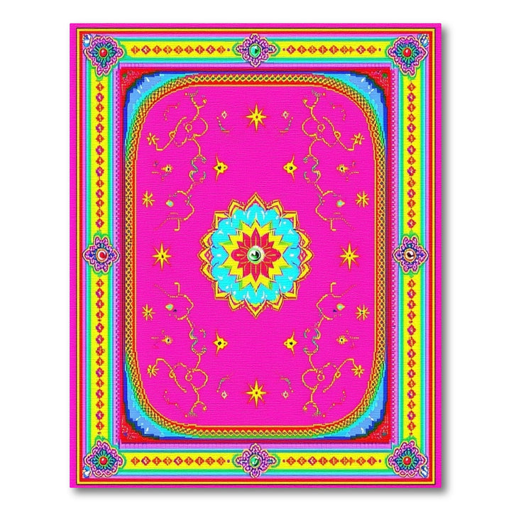 Pink Eye Mandala Boho Chic Area Rug