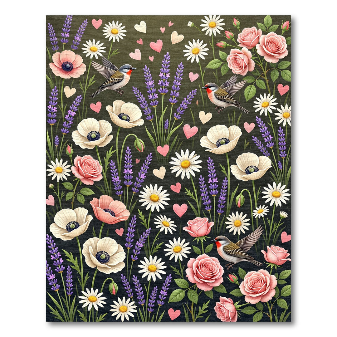 Botanical Garden Birds And Roses Rug