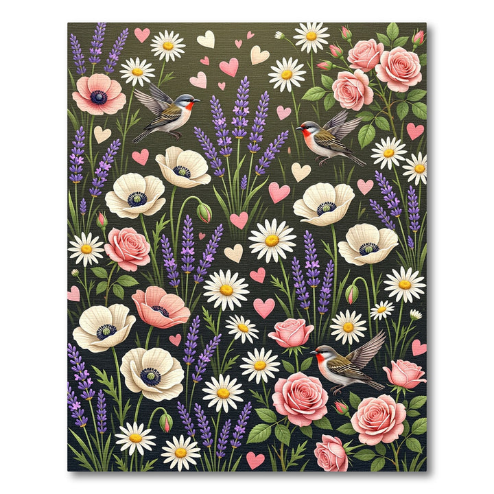 Botanical Garden Birds And Roses Rug