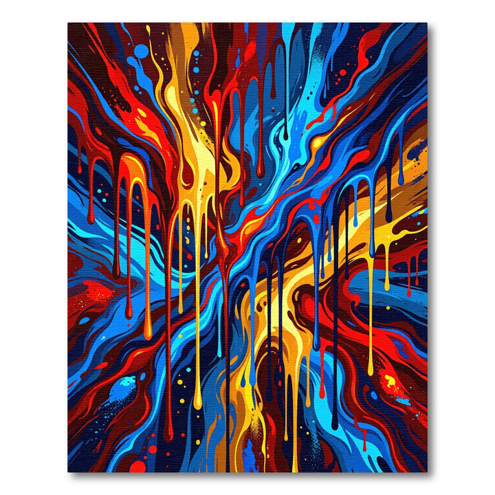 Vibrant Dripping Colors Abstract Swirl Rug