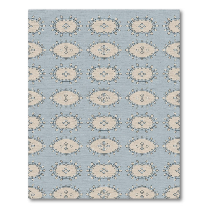 Blue Floral Vintage Medallion Area Rug