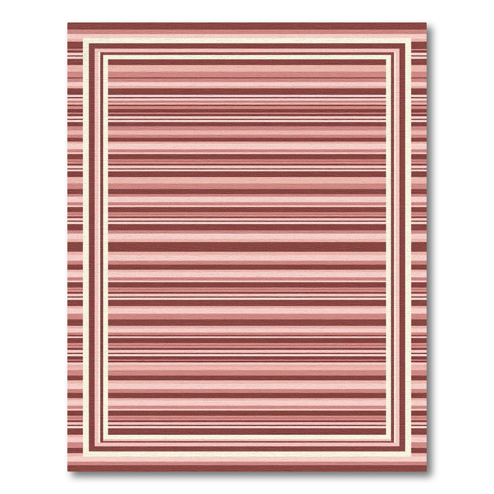 Rose Gold Striped Border Rug
