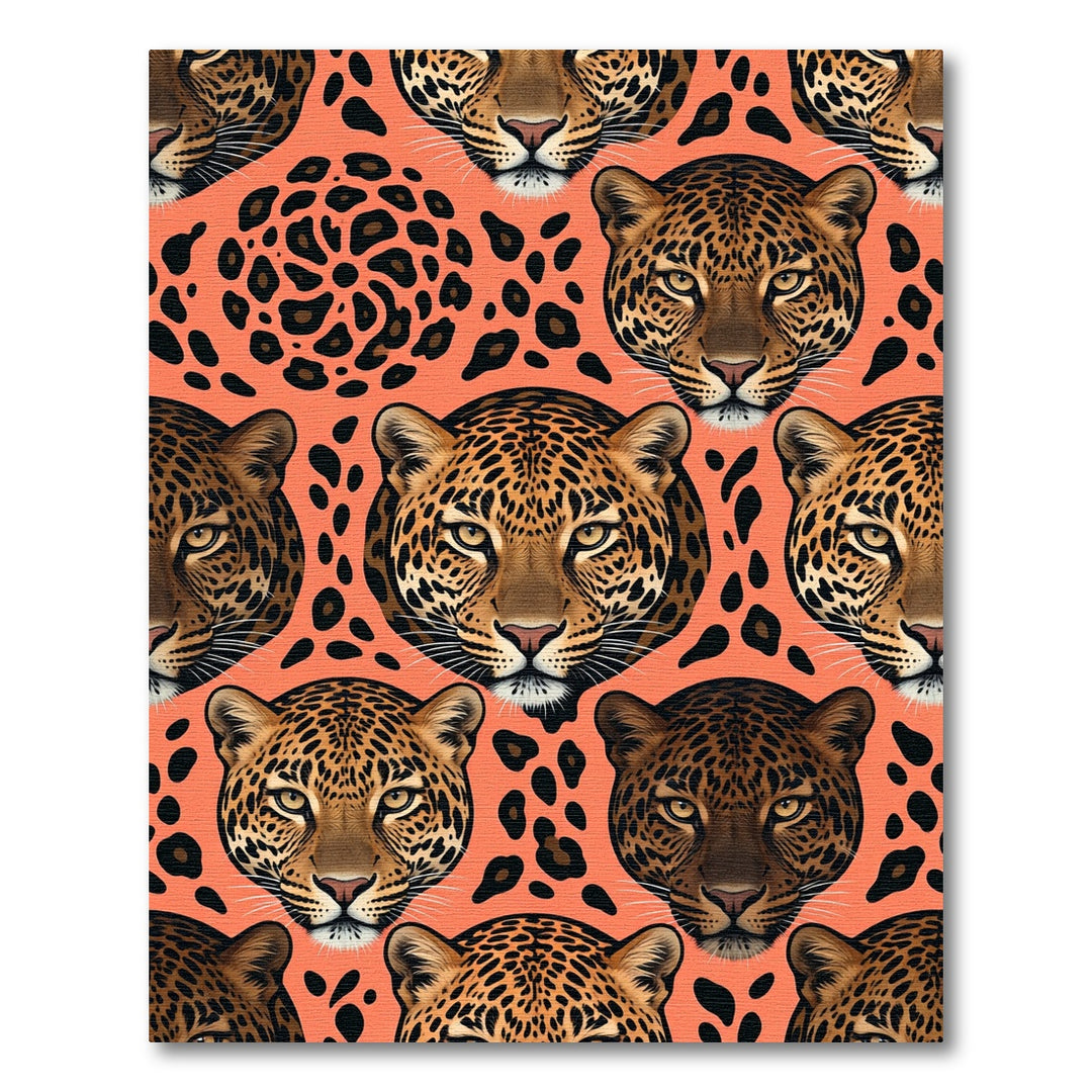 Leopard Heads Coral Spots Rug