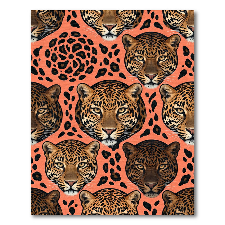 Leopard Heads Coral Spots Rug
