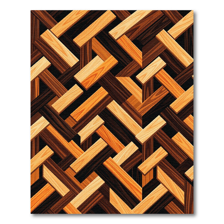 Wood Grain Parquet Stripes Rug